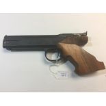 .177 Cal Air Pistol by "FAS" AP604 serial number 3918. Wooden grips. Action a/f.
