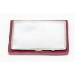 A boxed silver pocket cigarette case, E O Bateson, Birmingham,