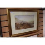 Four framed watercolours, signed and unsigned,