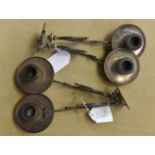 A pair of Art Nouveau piano sconces, bronzed metal,