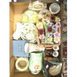 Collection of 20th Century ceramics including jugs, figures, Aynsley, glass, china,