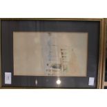 A pair of Edwardian Ventian watercolours and a collection of frames