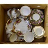 Six Royal Albert 'Country Roses' teaset and Royal Albert 'provincial flowers' teacup and saucer