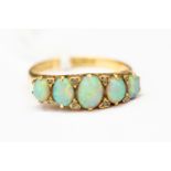 A Victorian opal and diamond set ring,