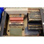 A quantity of mixed leather bindings in 3 boxes to include part sets, Charles II,