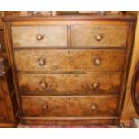 A Victorian mahogany chest of drawers, comprising two short over three long graduated drawers,