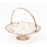 A Victorian electroplated swing handle fruit basket