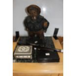 A collectors lot to include an Indian ivory and ebony games box, an ebony box,