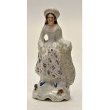 Staffordshire girl with sheep circa 1870