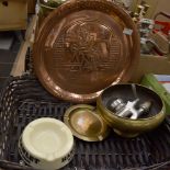 A 1930's Copper Johnny Walker circular tray, issued by the company.