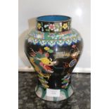Early 20th Century Chinese cloisonne baluster shaped vase with colourful Dragon decoration,