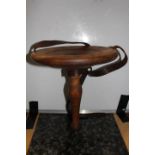 A circa late 1940's early 1950's Swiss Alpine milking stool,