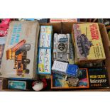 Selection of vintage toys including Marx Cap firing tank,