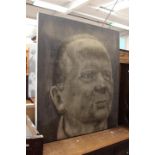 Large contemporary oil on canvas of a bust study of an older gentleman,