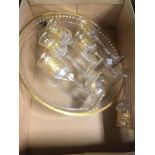 Set of liqueur glasses with glass tray,