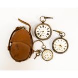 An approved lever pocket watch A/F Chester 1900 (with leather case) A Swiss ladies pocket watch,