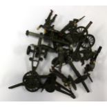 Britains field guns, lead figures,