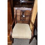 An Edwardian inlaid mahogany chair,