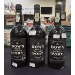 3 bottles of Dows port 1975