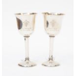 A pair of Elizabeth II silver wine goblets,