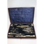 A comprehensive 1920/30's draughtsman set cased (one with ivory handle) Aston and Mander ltd