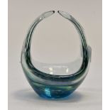 Blue glass pot,