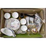Assorted 20th century china including Para Springfield tea service and dressing table items a/f