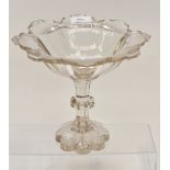 A mid 19th Century Gothic clear cut glass comport