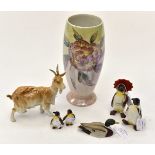 Collection of Beswick including goat vase,