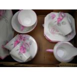 Shelley Dog Rose pattern bone china tea service of 21 pieces,