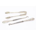 Two silver handled button hooks, Crisford & Norris, Birmingham,