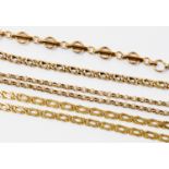 A 14ct fancy link chain, length approx 18'',