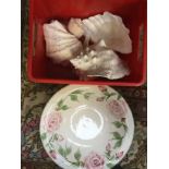 Large floral painted bowl, A/F,