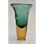 20th Century Green and gold glass art vase