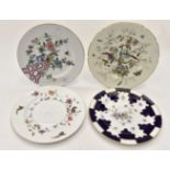 Hand painted Coalport and Crown Staffordshire plates,