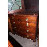 An early 19th Century mahogany bow fronted chest of drawers,