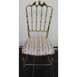 A Victorian style solid brass bedroom chair,