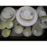 Wellington China Longton 7872 tea set for 6; 20 pieces and Duchess Ascot white gilt dinner service,