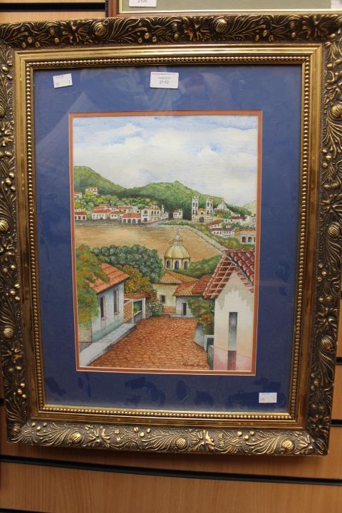 Salvador Jiminez, 'Jalisco Province Mexico', signed l.r., watercolour, framed & glazed, 36cm by 25.