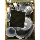 Quantity of Wedgwood, Blue Jasper wares to include water jug, dishes, pedestal bowl,