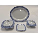 A Soho Pottery Cobridge part dinner service, large meat plate, vegetable dish and cover,