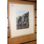 Mary Griese (British 21st Century) two Irish Wolf Hounds, watercolour, signed, IR, 20 cms x 15 cms,