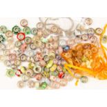 Murano style beads with metal tube inner,