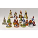 Collection of modern Clarice Cliff salt pots in the 1930's style - boxed Condition: Good,