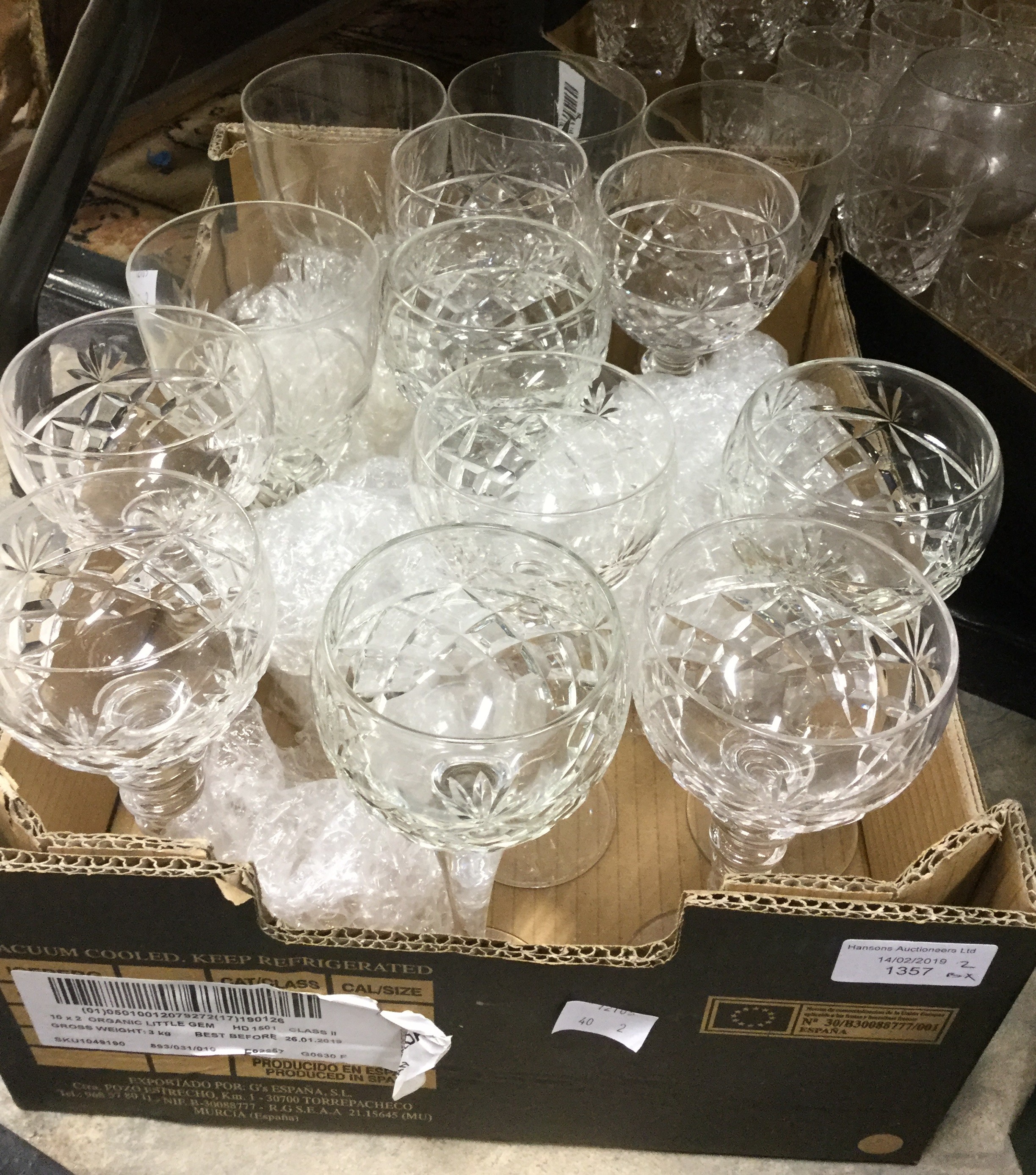 A collection of assorted cut glass, including eight Croupes; eight various tumblers,