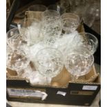 A collection of assorted cut glass, including eight Croupes; eight various tumblers,