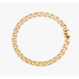 A fancy link unmarked gold, minimum 15ct, bracelet,
