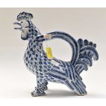 A 19th Century Alcide Chaumeil (AC) of Paris Cockerel jug in blue and white,