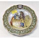 A 19th Century Porquier Beau scene Bretonne Plouben plate.