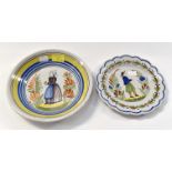 Two Adolphe Porquier plates circa 1860s 23 cm x 20.